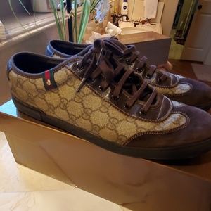 SOLD CANVAS Brown SUEDE  GG GUCCISSIMA Sneakers